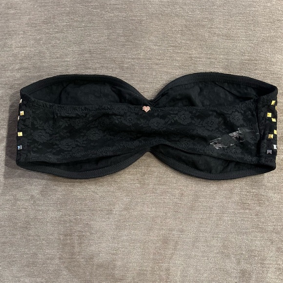 Victoria’s Secret PINK Studded Black Bandeau Top / Bra - Picture 2 of 4